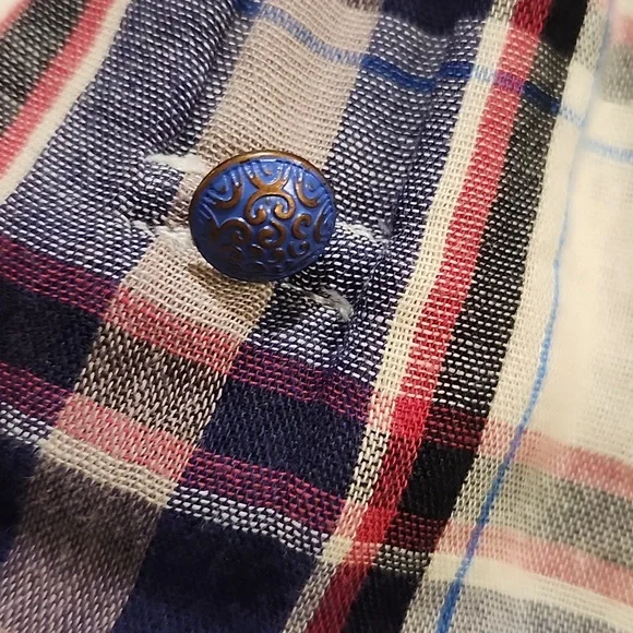 Philosophy plaid dress/kimono style layer piece - Picture 8 of 9